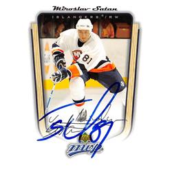 Picture of Autograph Warehouse 528089 Miroslav Satan Autographed Hockey Card - New York Islanders&#44; SC 2005 Upper Deck MVP No.249