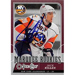 Picture of Autograph Warehouse 528240 Jack Hillen Autographed Hockey Card - New York Islanders&#44; SC 2008 O-Pee-Chee Marquee Rookies No.521