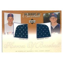517133 Aaron Heilman Jeremy Bonderman Player Worn Jersey Patch Baseball Card - USA Baseball Team 2001 Upper Deck Heroes No.JHB