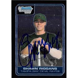 527602 Shawn Riggans Autographed Baseball Card - Tampa Bay Devil Rays 2006 Bowman Chrome 1st Rookie No.BC76