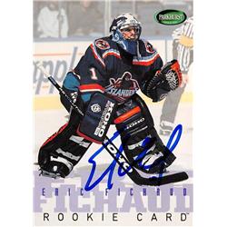 Picture of Autograph Warehouse 528054 Eric Fichaud Autographed Hockey Card - New York Islanders&#44; SC 1996 Parkhurst Rookie No.537