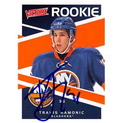 Picture of Autograph Warehouse 528082 Travis Hamonic Autographed Hockey Card - New York Islanders&#44; SC 2011 Upper Deck Victory Rookie No.305