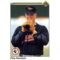 538700 Pete Harnisch Autographed Baseball Card - Baltimore Orioles, 67 1990 Upper Deck No.623