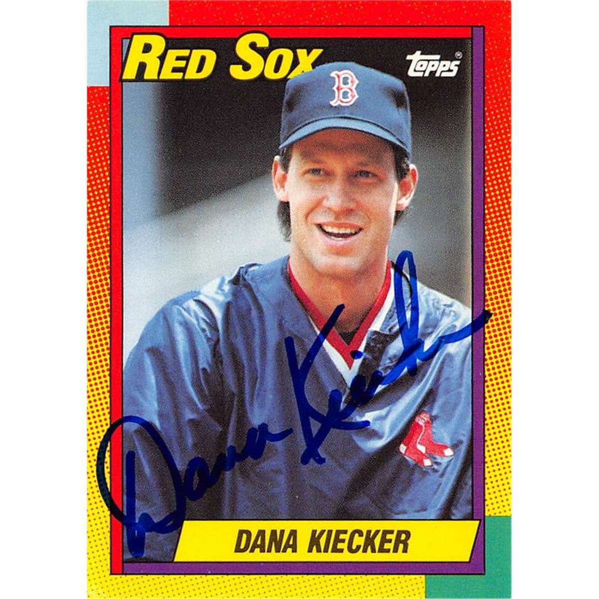 538734 Dana Kiecker Autographed Baseball Card - Boston Red Sox, 67 1990 Topps Traded No.50T