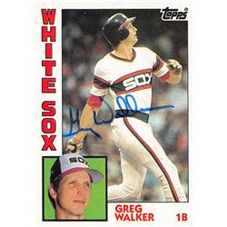 538851 Greg Walker Autographed Baseball Card - Chicago White Sox, 67 1984 Topps No.518