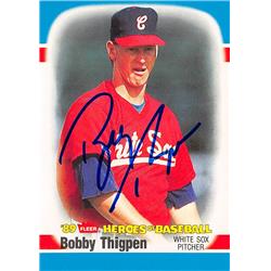 570530 Chicago White Sox, SC Bobby Thigpen Autographed Baseball Card - 1989 Fleer Heroes No.39