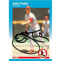 570552 St Louis Cardinals, SC John Tudor Autographed Baseball Card - 1987 Fleer No.310