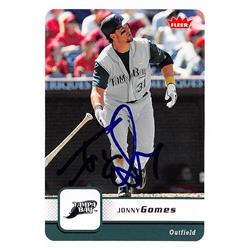570578 Tampa Bay Rays, SC Jonny Gomes Autographed Baseball Card - 2006 Fleer No.116