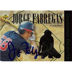 570688 California Angels, SC Jorge Fabregas Autographed Baseball Card - 1994 Upper Deck Diamond Debuts No.515