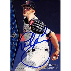570790 San Diego Padres, SC Andy Benes Autographed Baseball Card - 1995 Upper Deck No.106