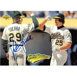 570982 Oakland Athletics Ruben Sierra Autographed Baseball Card - 1992 Upper Deck Bash Brothers No.49