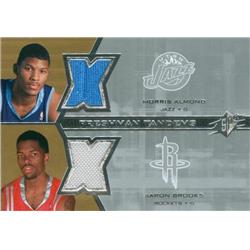 571646 Rockets, Jazz Aaron Brooks & Morris Almond Player Worn Jersey Patch Basketball Card - 2007 Upper Deck Freshman Tandems Rookie No.F2AB