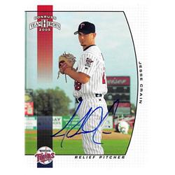 570833 Minnesota Twins, SC Jesse Crain Autographed Baseball Card - 2005 Donruss Team Heroes No.388