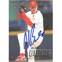 570883 St. Louis Cardinals, SC Alan Benes Autographed Baseball Card - 1997 Fleer No.438