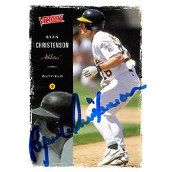 570942 Oakland Athletics Ryan Christenson Autographed Baseball Card - 2000 Upper Deck Victory No.31