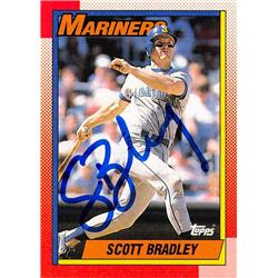 571211 Seattle Mariners Scott Bradley Autographed Baseball Card - 1990 Topps No.593