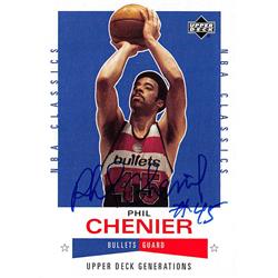 571320 Washington Bullets Phil Chenier Autographed Basketball Card - 2002 Upper Deck Generations No.159