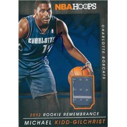 571648 Charlotte Bobcats Michael Kidd-Gilchrist Player Worn Jersey Patch Basketball Card - 2014 Panini Hoops No.15