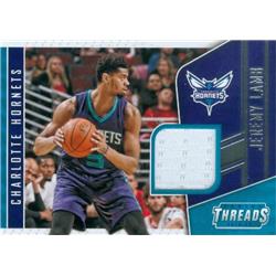 Charlotte Hornets Jeremy Lamb Player Worn Jersey Patch Basketball Card - 2017 Panini Threads No.61