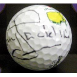 PGA Golfer 1970 US Open Champion England Tony Jacklin Autographed Masters Golf Ball with Display Cube