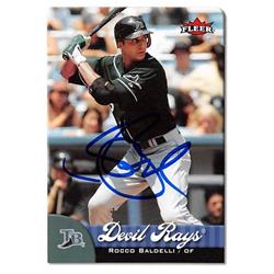539452 Tampa Bay Rays Rocco Baldelli Autographed Baseball Card - 2007 Fleer No.38
