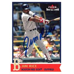 571832 Boston Red Sox Jim Rice Autographed Baseball Card - 2001 Fleer 100th No.47