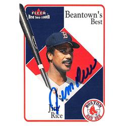 571833 Boston Red Sox Jim Rice Autographed Baseball Card - 2001 Fleer 100th No.85 Beantown Best