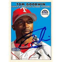 572093 Texas Rangers Signed by Colorado Rockies Tom Goodwin Autographed Baseball Card - 2000 Fleer Tradition No.410 -  Autograph Warehouse