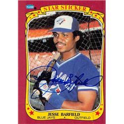 572215 Toronto Blue Jays Jesse Barfield Autographed Baseball Card - 1986 Fleer Star Stickers No.2