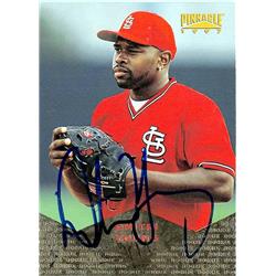 572291 St Louis Cardinals SC Dmitri Young Autographed Baseball Card - 1997 Pinnacle No.185