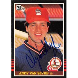 572297 St Louis Cardinals Andy Van Slyke Autographed Baseball Card - 1985 Donruss No.327