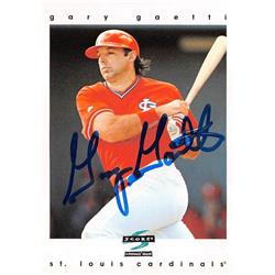572318 St Louis Cardinals Gary Gaetti Autographed Baseball Card - 1997 Score No.295