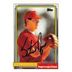 572359 St Louis Cardinals Stan Royer Autographed Baseball Card - 1991 Topps Debut No.153