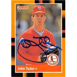 572361 St Louis Cardinals John Tudor Autographed Baseball Card - 1988 Donruss Best No.212