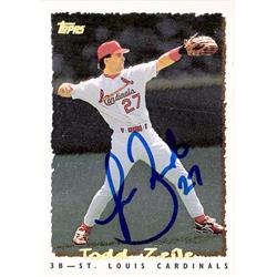 572364 St Louis Cardinals Todd Zeile Autographed Baseball Card - 1995 Topps Cyber Stats No.173