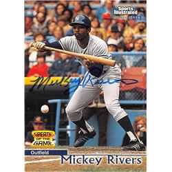 572407 New York Yankees Mickey Rivers Autographed Baseball Card - 1999 Fleer Greats of the Game No.72
