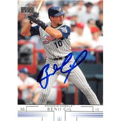 570699 Anaheim Angels, SC Benji Gil Autographed Baseball Card - 2001 Upper Deck No.61