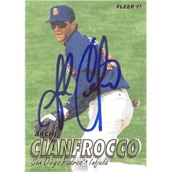 570783 San Diego Padres, SC Archi Cianfrocco Autographed Baseball Card - 1997 Fleer No.458