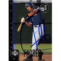 570823 San Diego Padres, SC Derrek Lee Autographed Baseball Card - 1998 Upper Deck Diamond Debut No.213