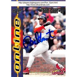 570872 St Louis Cardinals, SC Ron Gant Autographed Baseball Card - 1998 Pacific No.611