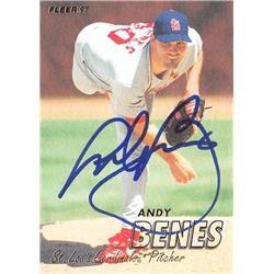 570875 St. Louis Cardinals, SC Andy Benes Autographed Baseball Card - 1997 Fleer No.439