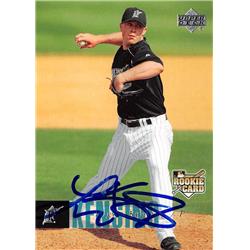 570913 Florida Marlins, SC Logan Kensing Autographed Baseball Card - 2006 Upper Deck No.622