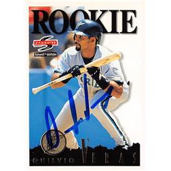 570918 Florida Marlins, SC Quilvio Veras Autographed Baseball Card - 1995 Score Summit Rookie No.140