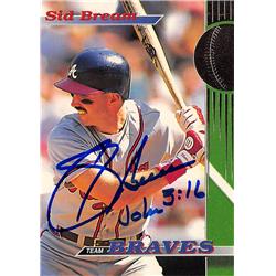 570947 Atlanta Braves Sid Bream Autographed Baseball Card - 1993 Topps Stadium Club No.15