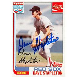 571070 Boston Red Sox Dave Stapleton Autographed Baseball Card - 1982 Topps Coca Cola Baghams No.19