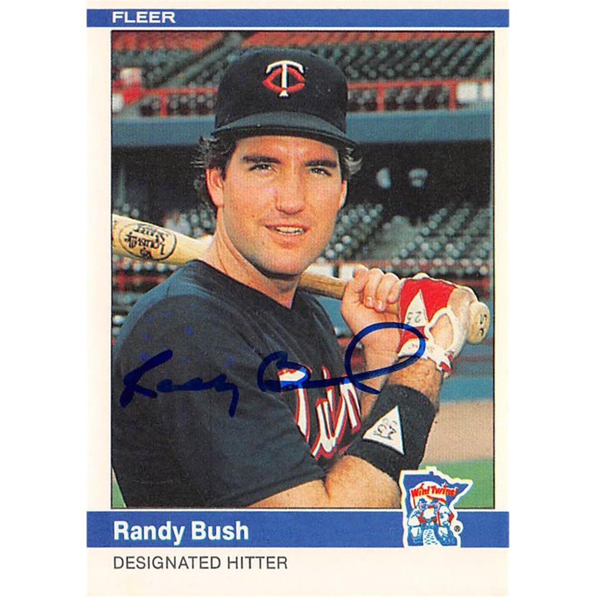 571087 Minnesota Twins Randy Bush Autographed Baseball Card - 1994 Fleer No.558
