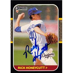 571192 Los Angeles Dodgers Rick Honeycutt Autographed Baseball Card - 1987 Donruss No.402