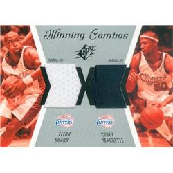 571622 Los Angeles Clippers Corey Maggette & Elton Brand Player Worn Jersey Patch Basketball Card - 2003 Upper Deck Winning Combos No.WC32