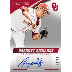 572282 Oklahoma Sooners Garrett Richards Autographed Baseball Card - 2016 Panini Team Collection No.GR-OU LE 69-99