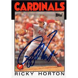 572347 St Louis Cardinals Ricky Horton Autographed Baseball Card - 1986 Topps No.783